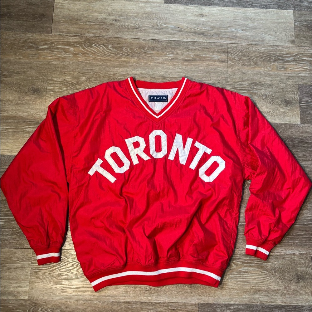Vintage Tonix 80s Red/White Toronto Windbreaker